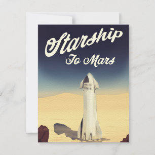 Starship to Mars -stijl ruimtevaart.