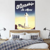 Starship to Mars -stijl ruimtevaart. Canvas Afdruk (Insitu (Slaapkamer))