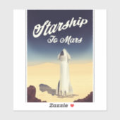 Starship to Mars -stijl ruimtevaart. Sticker (Vel)