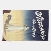 Starship to Mars -stijl ruimtevaart. Theedoek (Horizontaal)