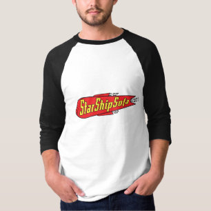 StarShipSofa Red/yellow 3/4 Sleeve Raglan T-shirt