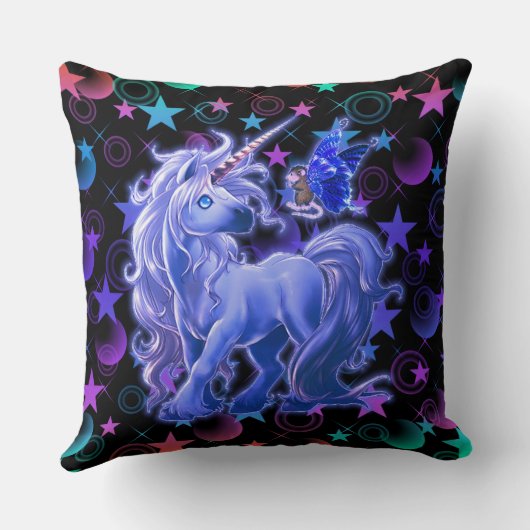 Stars'n Stuff Blue Unicorn Kussen (Achterkant)