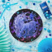 Stars'n Stuff Blue Unicorn Papieren Bordje (Feest)