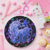 Stars'n Stuff Blue Unicorn Papieren Bordje (Feest)