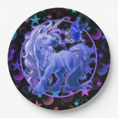 Stars'n Stuff Blue Unicorn Papieren Bordje (Voorkant)