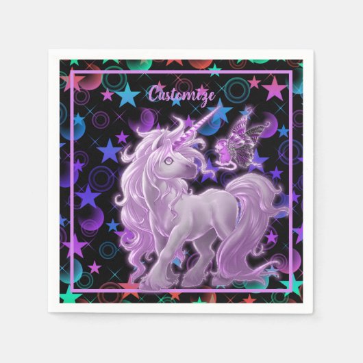 Stars'n Stuff Pink Unicorn Servet (Voorkant)