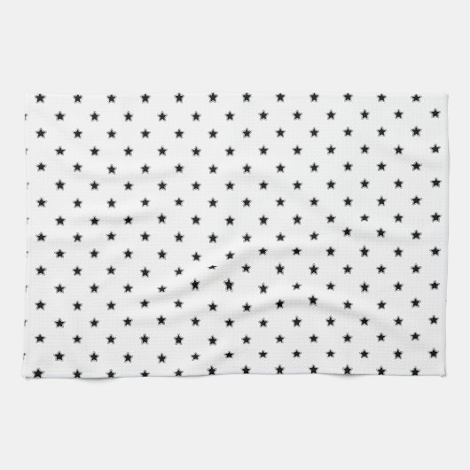 STARSO7 BLACK WHITE STARS PATTERN GRAPHICS BACKGRO THEEDOEK (Horizontaal)