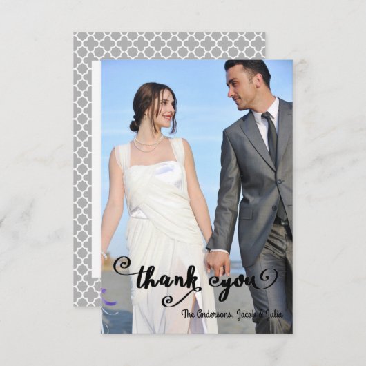 Starstruck Script Foto - 3x5 bruiloft Dank u Bedankkaart (Voorkant / Achterkant)