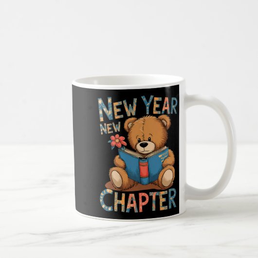 Start A New Chapter 2024 Cute Bear Adorable Teddy  Koffiemok (Rechts)