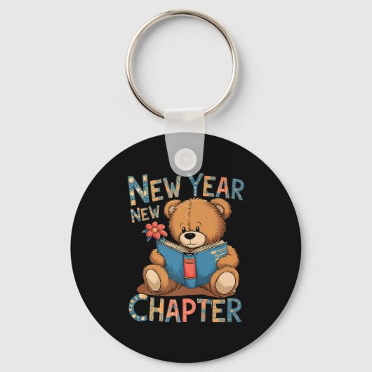 Start A New Chapter 2024 Cute Bear Adorable Teddy  Sleutelhanger (Voorkant)
