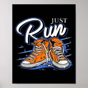 Start alleen maar Runner Biathlon Jogging Triathlo Poster