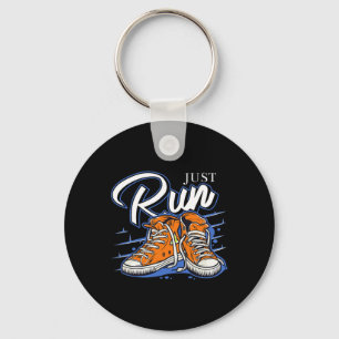 Start alleen maar Runner Biathlon Jogging Triathlo Sleutelhanger