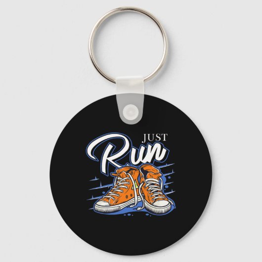 Start alleen maar Runner Biathlon Jogging Triathlo Sleutelhanger (Voorkant)