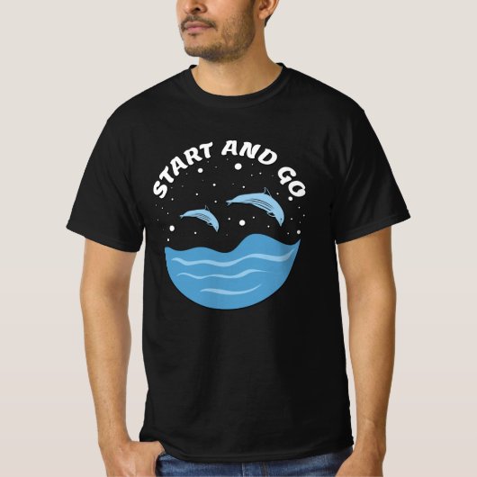 Start and Go! - Cute Dolphins T-shirt (Voorkant)