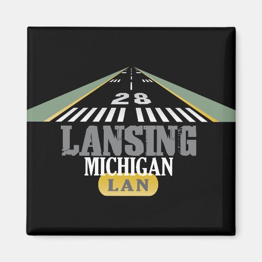 Start baan 28 - Lansing Michigan LAN Magneet (Voorkant)