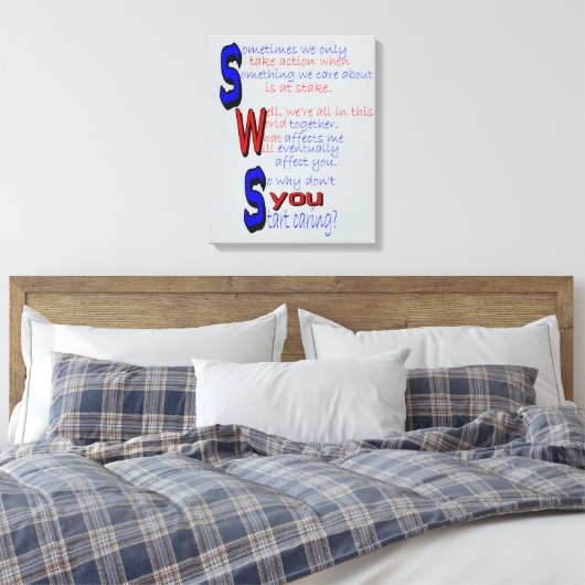 Start Caring Wrapped Canvas Afdruk (Insitu (Slaapkamer))