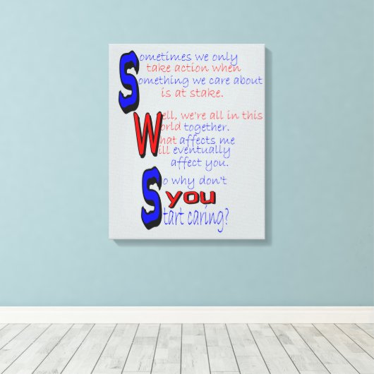 Start Caring Wrapped Canvas Afdruk (Insitu (Houten vloer))