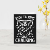 Start Chalking Funny Pool Player Biljart 8-ball Q Kaart (Gele Bloem)