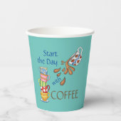 Start de dag met een koffiepapierbekertje papieren bekers (Voorkant)