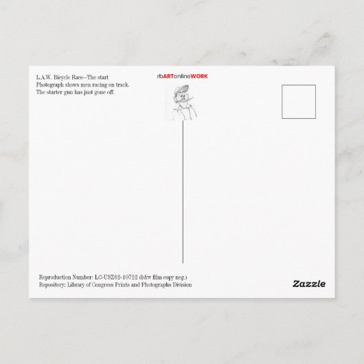 Start fietssnelheid briefkaart (Achterkant)