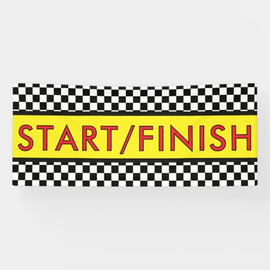 START/ finish Racende loop Spandoek (Horizontaal)