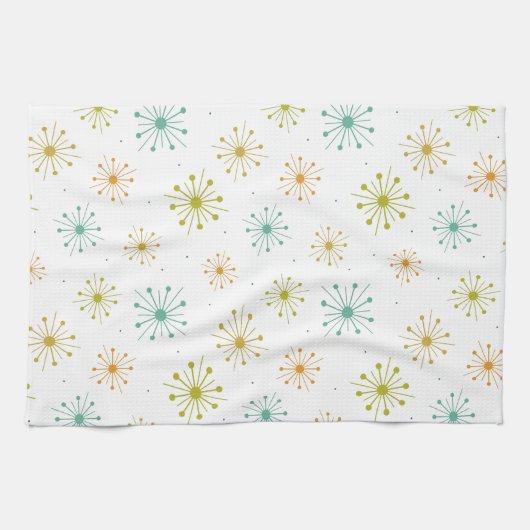 Start Fireworks Retro Mid-eeuwse Pattern Kitc Theedoek (Horizontaal)