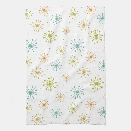 Start Fireworks Retro Mid-eeuwse Pattern Kitc Theedoek (Verticaal)