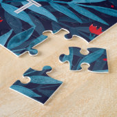 Start gewoon de Waterverf nachttuin - turkooizen Legpuzzel (Zijkant)