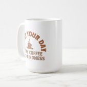 Start je dag met koffie en vriendelijkheid mok (Voorkant links)