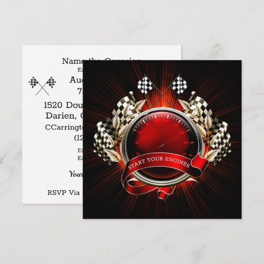 Start Je Motoren Kaart (Voorkant / Achterkant)