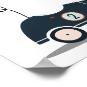 Start je motorvoertuig Happy Birthday Party Poster (Hoek)