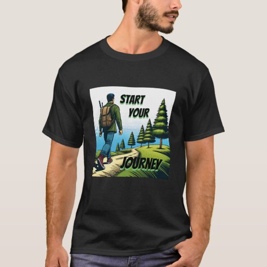 Start Je Reis | Wandelend op een pad T-shirt (Voorkant)