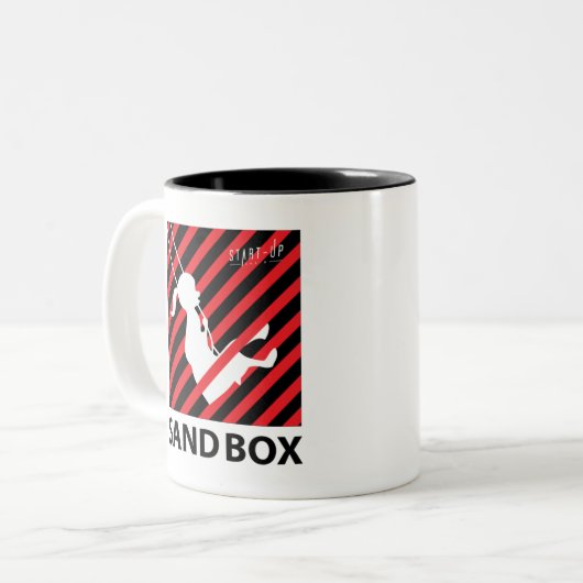 Start Kdrama op - Sandbox Logo Tweekleurige Koffiemok (Voorkant links)