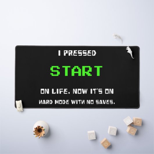 START Knop Retro 8 Bit Pixel Art Gamer Gaming Bureaumat (Kindertafel)
