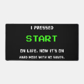 START Knop Retro 8 Bit Pixel Art Gamer Gaming Bureaumat (Voorkant)