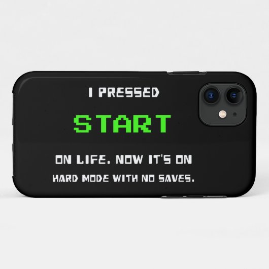START Knop Retro 8 Bit Pixel Art Gamer Gaming Case-Mate iPhone Case (Achterkant (horizontaal))
