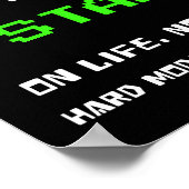 START Knop Retro 8 Bit Pixel Art Gamer Gaming Poster (Hoek)