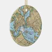 Start MA Nautical Chart Keramisch Ornament (Rechts)