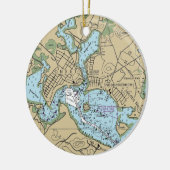Start MA Nautical Chart Keramisch Ornament (Links)