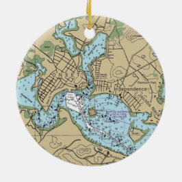 Start MA Nautical Chart Keramisch Ornament
