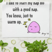 'Start mijn nap met een goede nap' keukenhanddoeke Theedoek (Gevouwen)