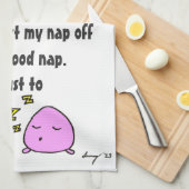 'Start mijn nap met een goede nap' keukenhanddoeke Theedoek (Quarter Fold)