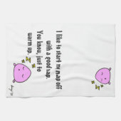 'Start mijn nap met een goede nap' keukenhanddoeke Theedoek (Horizontaal)