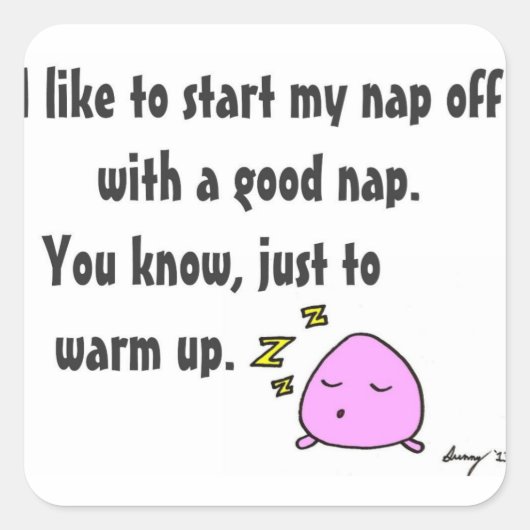 'Start mijn nap met Good Nap'-stickers - set van 2 Vierkante Sticker (Voorkant)