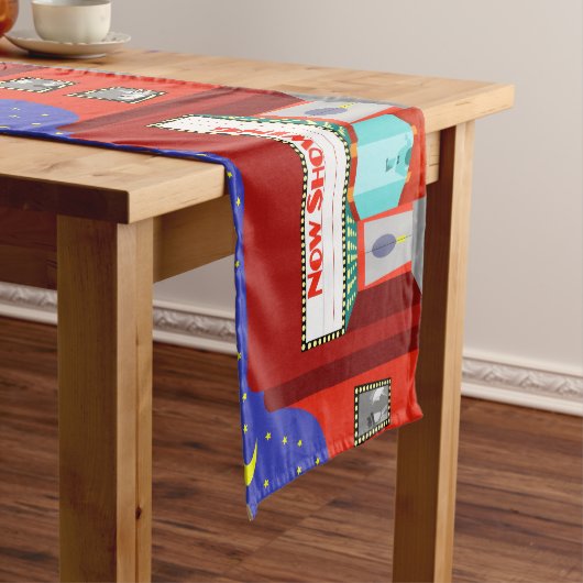 Start Movie-bioscooptabel Retro Korte Tafelloper (Voorbeeld)