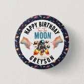 start naar de maan 2e verjaardag ruimte ronde button 3,2 cm (Voorkant)