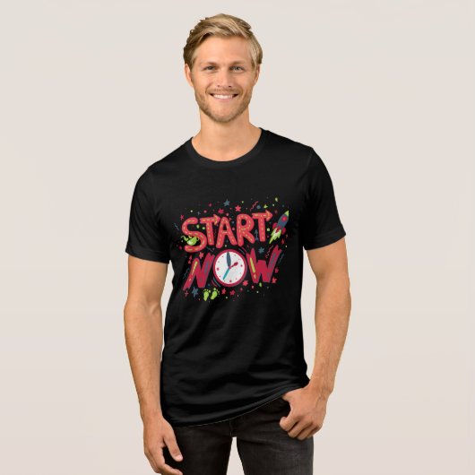Start Now T-shirt ontwerp (Voorkant volledig)