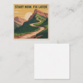 Start Nu. Repareer Later Vierkante Visitekaartje (Voorkant / Achterkant)