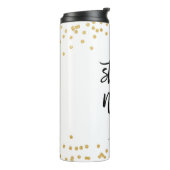 Start nu zwart-wit met faux goud en naam thermosbeker (Gedraaid links)