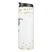 Start nu zwart-wit met faux goud en naam thermosbeker (Geroteerd rechts)